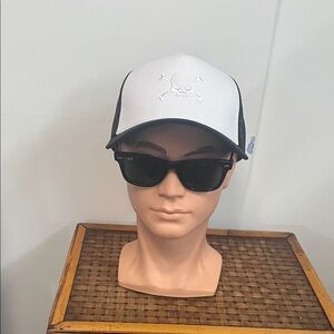 White and Black Skull Cap